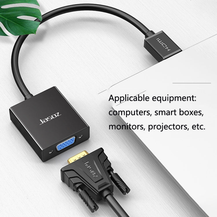 2 PCS Jasoz 1080P HDMI To VGA Converter Oxygen-Free Copper Core, Colour: With Audio Power Supply (Black) - free shipping - PMC Jewellery - Order now!