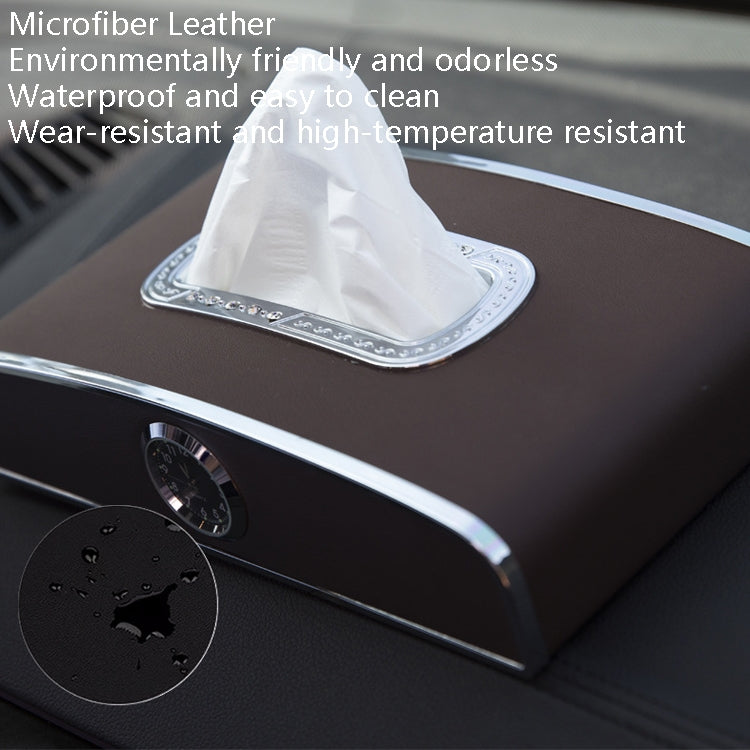 Car Clock Tissue Box Multi-Function Vehicle Instrument Table Paper Towel Box, Style: Clock+Parking Card (Gray) - Tissue Boxes by PMC Jewellery | Online Shopping South Africa | PMC Jewellery