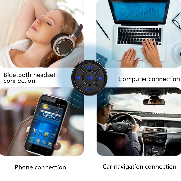 Car Mobile Phone Remote Control Bluetooth Wireless Multimedia Button Remote Control Music Playback Selfie, Colour: Silver - Bluetooth Car Kits by PMC Jewellery | Online Shopping South Africa | PMC Jewellery | Buy Now Pay Later Mobicred