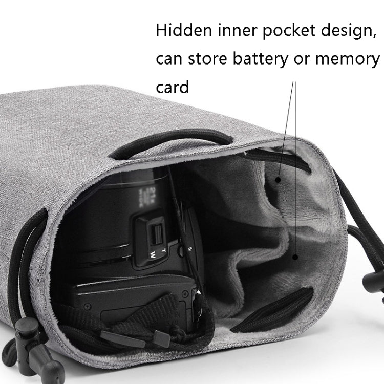 Benna Waterproof SLR Camera Lens Bag  Lens Protective Cover Pouch Bag, Color: Square Medium(Gray) - free shipping - PMC TechLife - Order now!