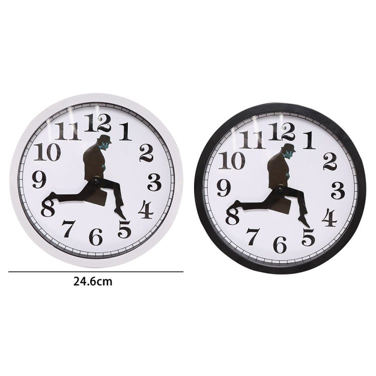 Walking Clock Businessman Briefcase Glass Wall Clock Personality Clock Decoration Round Clock(Black) - Wall Clock by PMC TechLife | Online Shopping South Africa | PMC TechLife | Buy Now Pay Later Mobicred