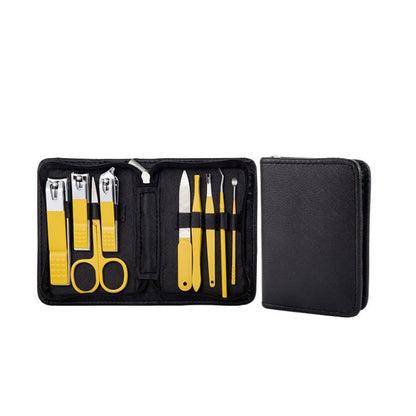 9 In 1 Nail Clipper Set Manicure Set Stainless Steel Nail Clipper Manicure Tool(Yellow) - Nail Art Equipment by PMC Jewellery | Online Shopping South Africa | PMC Jewellery | Buy Now Pay Later Mobicred