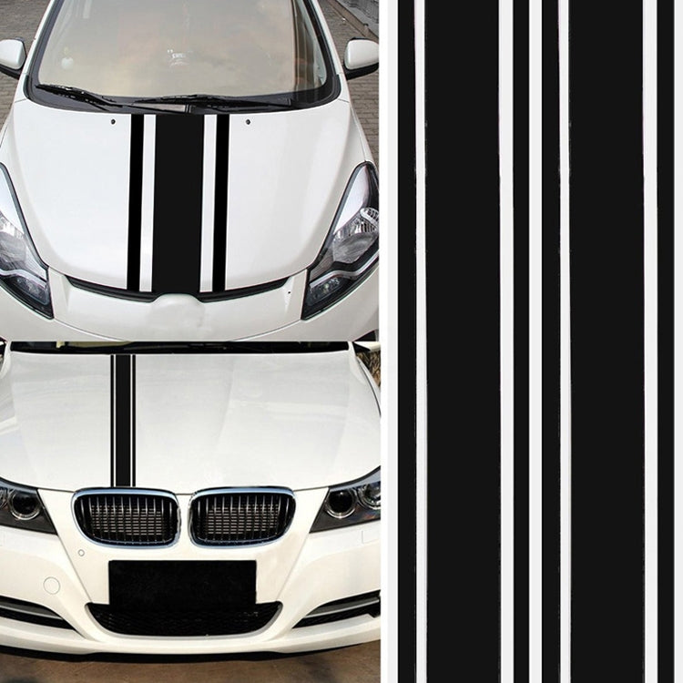 Car Hood Stickers Modified Racing Striped Ethylene Body Sticker(Black) - Decorative Sticker by PMC Jewellery | Online Shopping South Africa | PMC Jewellery | Buy Now Pay Later Mobicred