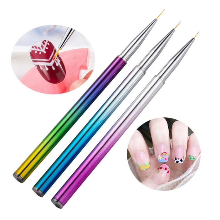 3 in 1 Color Titanium Nail Pen Color Drawing Pen Drawing Flower Nail Tool(7/9/11mm) - Nail Art Equipment by PMC Jewellery | Online Shopping South Africa | PMC Jewellery | Buy Now Pay Later Mobicred