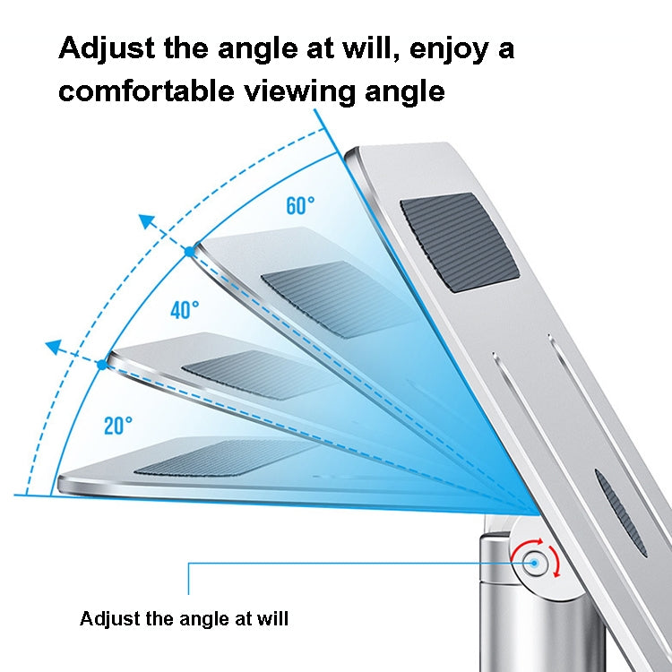 Oatsbasf 03597 Aluminum Alloy Notebook Heightening Bracket Notebook Computer Lifting Heat Dissipation Bracket Mobile Folding Table,Style: Elite Version-Silver - Laptop Stand by Oatsbasf | Online Shopping South Africa | PMC Jewellery | Buy Now Pay Later Mobicred