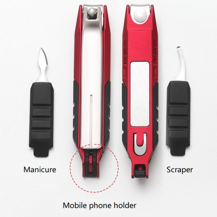 Anti-splash Nail Clippers Multifunctional Mobile Phone Holder Nail Clippers,Style: Red Suit - Nail Art Equipment by PMC Jewellery | Online Shopping South Africa | PMC Jewellery | Buy Now Pay Later Mobicred