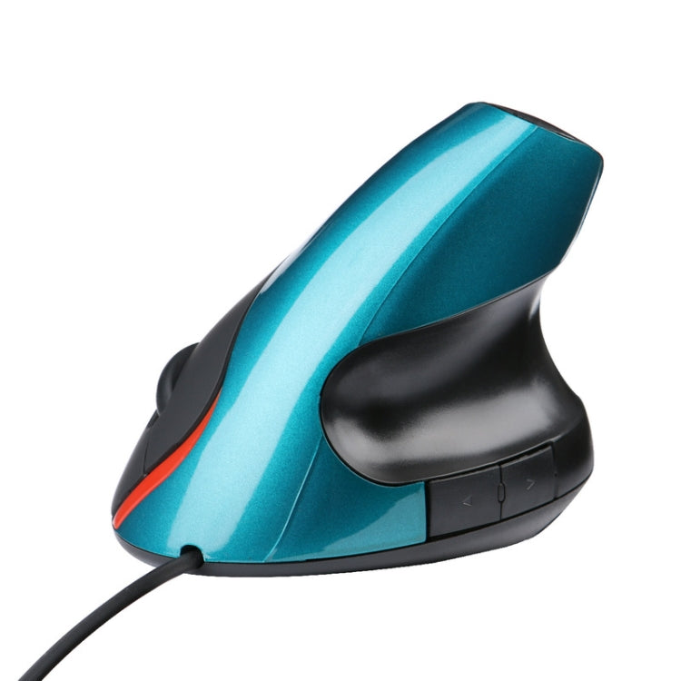 JSY-12 5 Keys USB Wired Vertical Mouse Ergonomic Wrist Brace Optical Mouse(Blue) - free shipping - PMC TechLife - Order now!