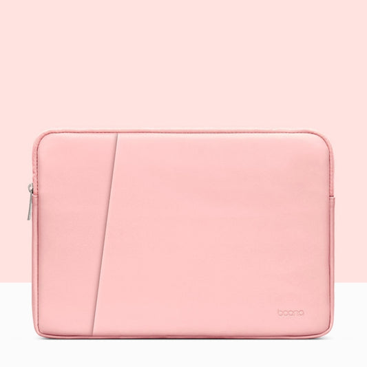 Baona BN-Q004 PU Leather Laptop Bag, Colour: Double-layer Pink, Size: 16/17 inch - 15.6 - 17 inch by Baona | Online Shopping South Africa | PMC Jewellery | Buy Now Pay Later Mobicred