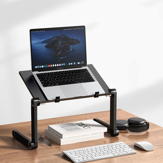 Oatsbasf Folding Computer Desk Laptop Stand Foldable Lifting Heightening Storage Portable Rack,Style: L02  Black - Laptop Stand by Oatsbasf | Online Shopping South Africa | PMC Jewellery | Buy Now Pay Later Mobicred