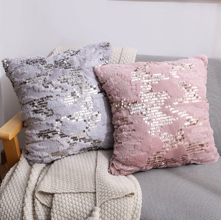 Double-sided Sequin Plush Pillowcase + Pillow Home Living Room Sofa Cushion, Specification: 40x40cm(39 Lightning Sequins Pink) - Cushions & Pillows by PMC Jewellery | Online Shopping South Africa | PMC Jewellery | Buy Now Pay Later Mobicred