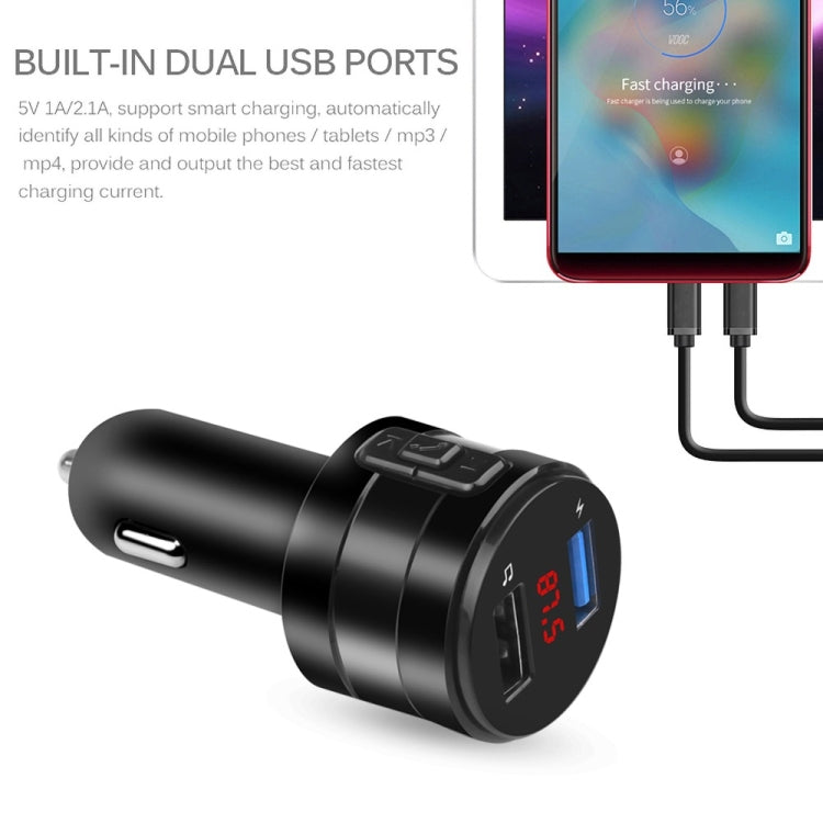 X20 Black Car Bluetooth Handsfree Car FM Transmitter Music Player Car Charger - Bluetooth Car Kits by PMC Jewellery | Online Shopping South Africa | PMC Jewellery | Buy Now Pay Later Mobicred