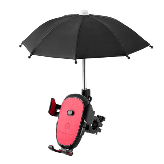 CYCLINGBOX BG-2935 Bicycle Mobile Phone Bracket With Umbrella Waterproof Navigation Electric Car Mobile Phone Frame, Style: Handlebar Installation (Red) - Holders by CYCLINGBOX | Online Shopping South Africa | PMC Jewellery | Buy Now Pay Later Mobicred