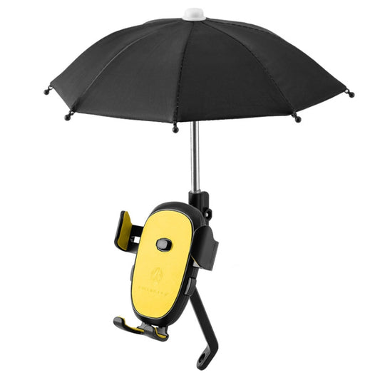 CYCLINGBOX BG-2935 Bicycle Mobile Phone Bracket With Umbrella Waterproof Navigation Electric Car Mobile Phone Frame, Style: Rearview Mirror Installation (Yellow) - Holders by CYCLINGBOX | Online Shopping South Africa | PMC Jewellery | Buy Now Pay Later Mobicred