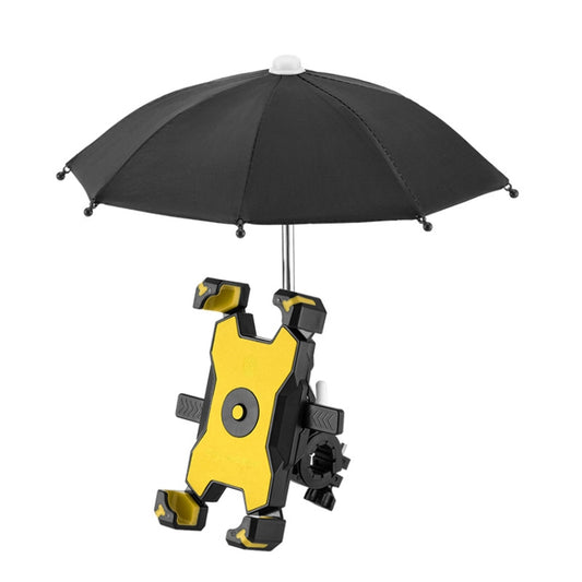 CYCLINGBOX Bicycle Mobile Phone Bracket With Parasol Rider Mobile Phone Frame, Style: Handlebar Installation (Yellow) - Holders by CYCLINGBOX | Online Shopping South Africa | PMC Jewellery | Buy Now Pay Later Mobicred