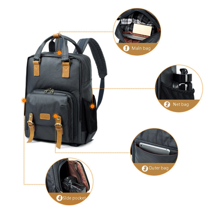272 Wearable Shoulder Camera Bag Waterproof SLR Digital Camera Bag(Khaki) - Backpack by PMC TechLife | Online Shopping South Africa | PMC TechLife | Buy Now Pay Later Mobicred