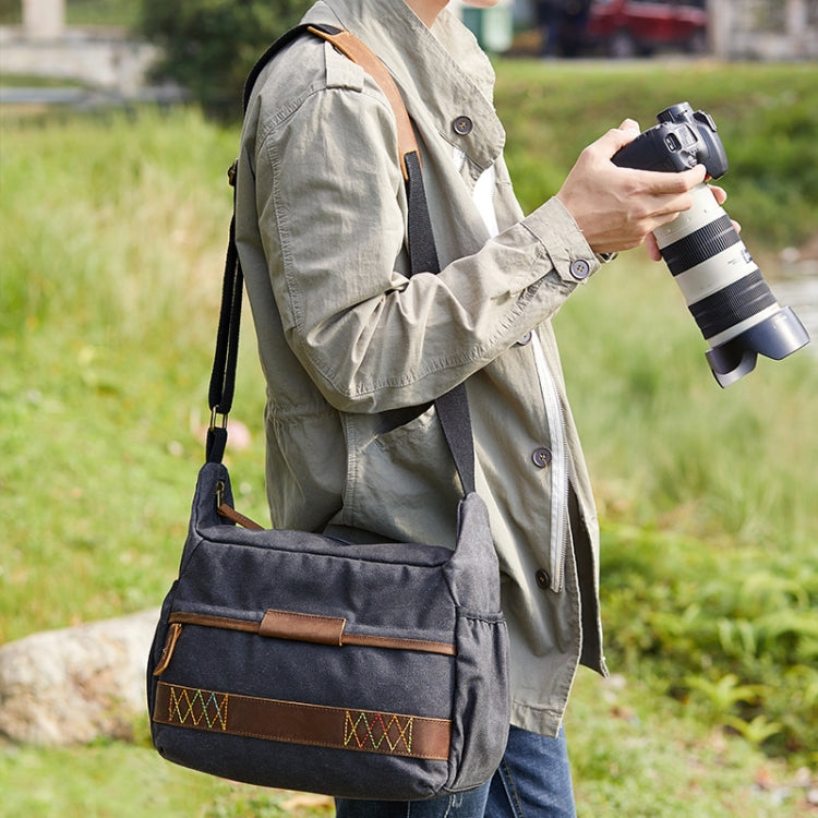 3037 SLR Camera Bag Shoulder Waterproof Messenger Camera Bag(Khaki) - Strap Satchel by PMC TechLife | Online Shopping South Africa | PMC TechLife | Buy Now Pay Later Mobicred