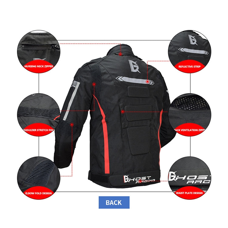 GHOST RACING GR-Y07 Motorcycle Cycling Jacket Four Seasons Locomotive Racing Anti-Fall Cloth, Size: XXXL(Black) - Protective Gear by GHOST RACING | Online Shopping South Africa | PMC Jewellery | Buy Now Pay Later Mobicred