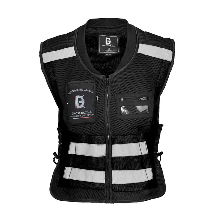 GHOST RACING GR-Y06 Motorcycle Riding Vest Safety Reflective Vest, Size: L(Black) - Protective Gear by GHOST RACING | Online Shopping South Africa | PMC Jewellery | Buy Now Pay Later Mobicred