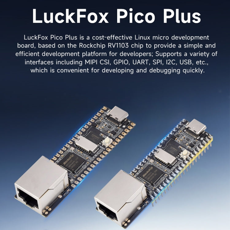 Waveshare LuckFox Pico Plus RV1103 Linux Micro Development Board, With Ethernet Port with Header - free shipping - PMC TechLife - Order now!