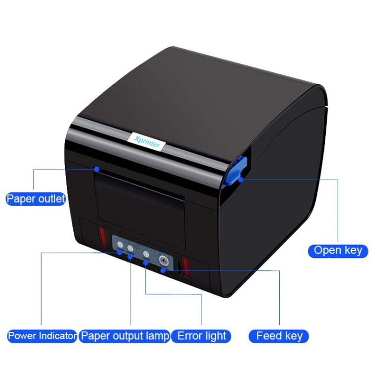 Xprinter XP-D230H 80mm Thermal Express List Printer with Sound and Light Alarm, Style:LAN Port(US Plug) - Printer by Xprinter | Online Shopping South Africa | PMC Jewellery | Buy Now Pay Later Mobicred