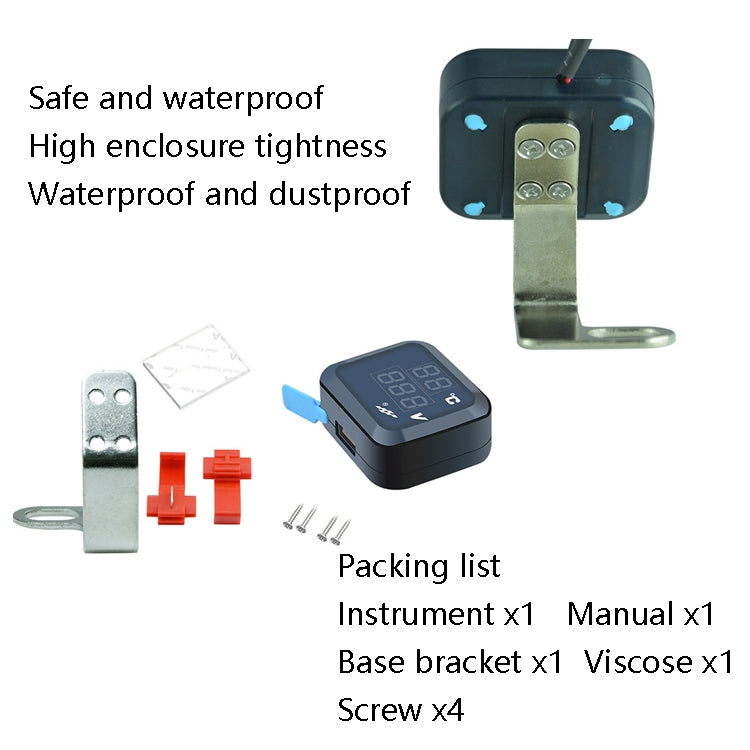 12-24V Motorcycle Modified Electronic Meter Voltage Temperature Table With USB Car Charger(Blue Red) - Electrical Instruments by PMC Jewellery | Online Shopping South Africa | PMC Jewellery | Buy Now Pay Later Mobicred