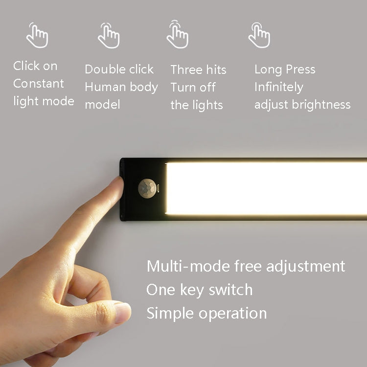 Intelligent Automatic Human Body Induction Wireless LED Lamp 20cm(Black + Warm Light) - Sensor LED Lights by PMc TechLife | Online Shopping South Africa | PMc TechLife | Buy Now Pay Later Mobicred