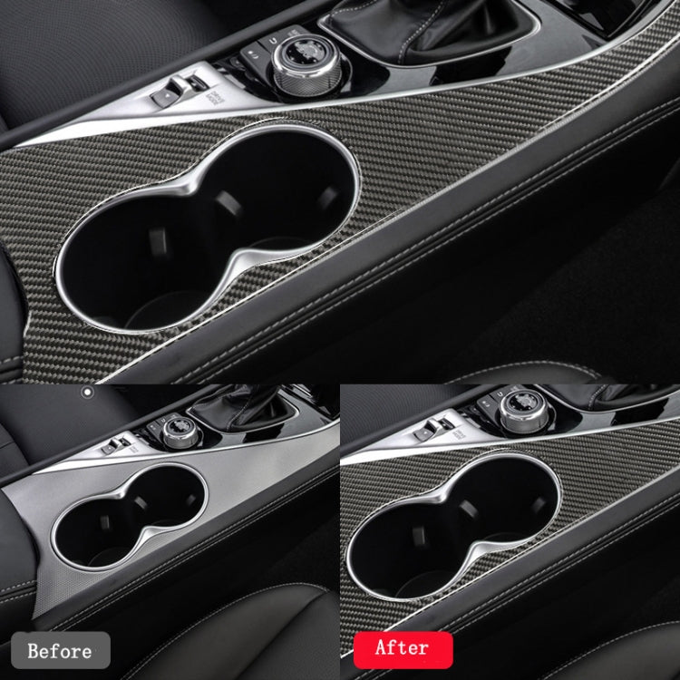 Car Water Cup Holder Panel Carbon Fiber Decorative Stickers For Infiniti Q50L/Q60, Drive On The Right - Car Interior Mouldings by PMC Jewellery | Online Shopping South Africa | PMC Jewellery | Buy Now Pay Later Mobicred
