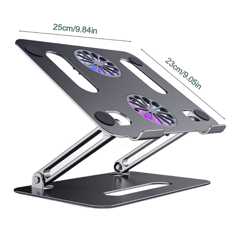 BONERUY P43F Aluminum Alloy Folding Computer Stand Notebook Cooling Stand, Colour: Gray with Type-C Cable - free shipping - PMC Jewellery - Order now!