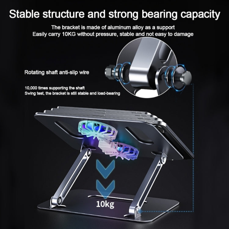 BONERUY P43F Aluminum Alloy Folding Computer Stand Notebook Cooling Stand, Colour: Gray with Type-C Cable - free shipping - PMC Jewellery - Order now!