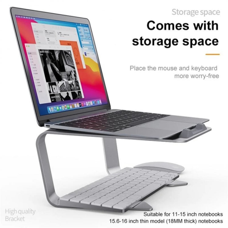 BONERUY P49 Aluminium Alloy Heat-Dissipating Notebook Holder Storage Heightened Holder(Silver) - Laptop Stand by BONERUY | Online Shopping South Africa | PMC Jewellery | Buy Now Pay Later Mobicred