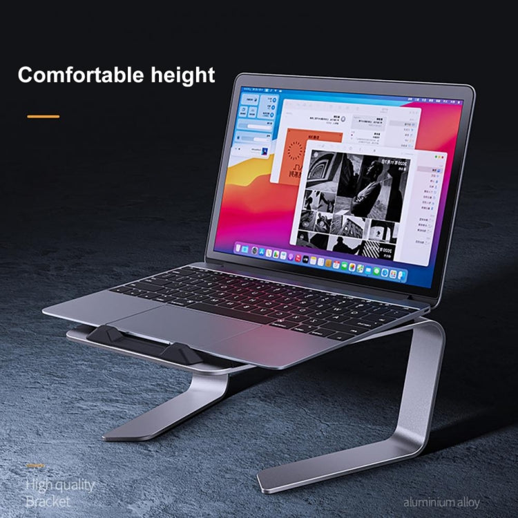 BONERUY P49 Aluminium Alloy Heat-Dissipating Notebook Holder Storage Heightened Holder(Grey) - Laptop Stand by BONERUY | Online Shopping South Africa | PMC Jewellery | Buy Now Pay Later Mobicred