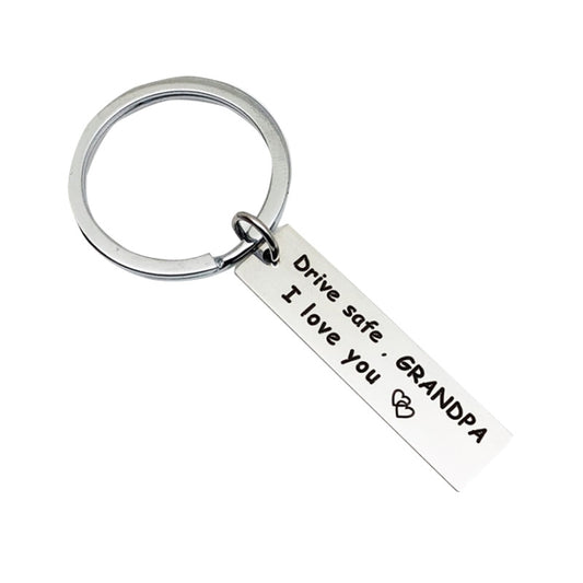 10 PCS C1010 Drive Safe Stainless Steel Tag Keychain 10x40mm(Grand Pa) - Key Rings by PMC Jewellery | Online Shopping South Africa | PMC Jewellery | Buy Now Pay Later Mobicred