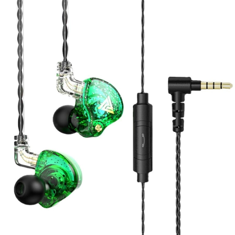 QKZ AK6 PRO HiFi Subwoofer In-Ear Wired Headphones with Mic(Green) - In Ear Wired Earphone by QKZ | Online Shopping South Africa | PMC Jewellery | Buy Now Pay Later Mobicred