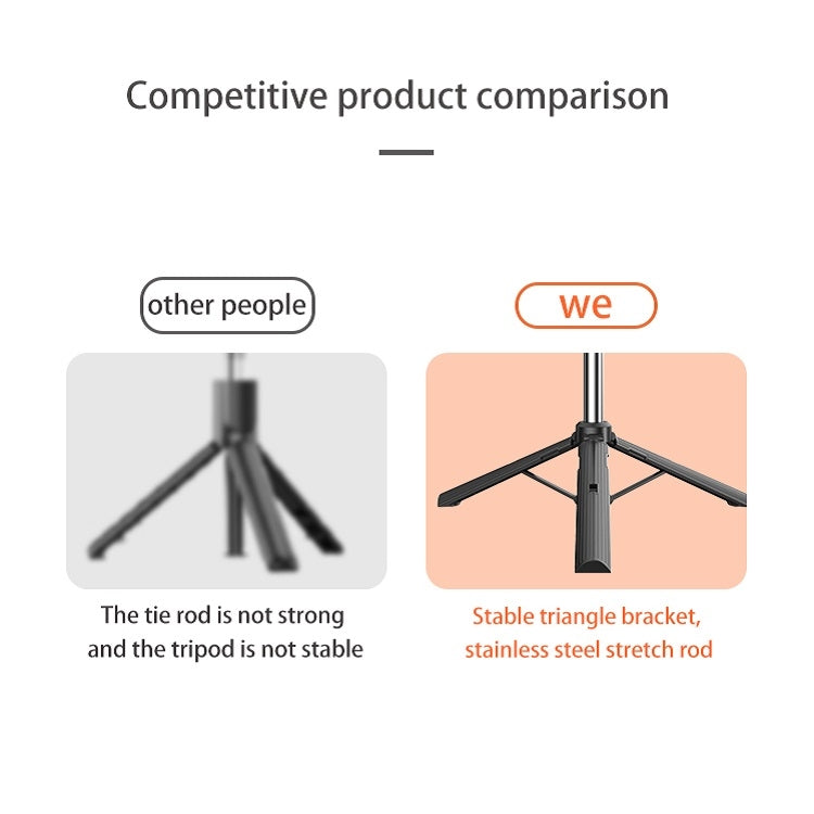 CYKE Folding Telescopic Mobile Phone Broadcast Stand Tripod, Specification: A31E-1.1m (With Light) - free shipping - PMC Jewellery - Order now!