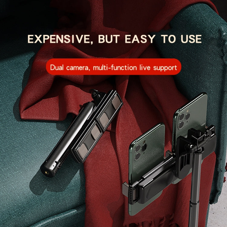 CYKE A22 Bluetooth Remote Control With Tripod Photo Live Bracket A22-80CM-Black (Dual Camera) - Selfie Sticks by CYKE | Online Shopping South Africa | PMC TechLife | Buy Now Pay Later Mobicred