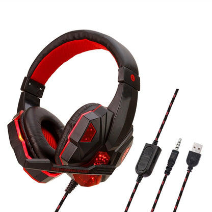 Soyto SY830 Computer Games Luminous Wired Headset, Color: For PS4 (Black Red) - Multimedia Headset by Soyto | Online Shopping South Africa | PMC Jewellery | Buy Now Pay Later Mobicred