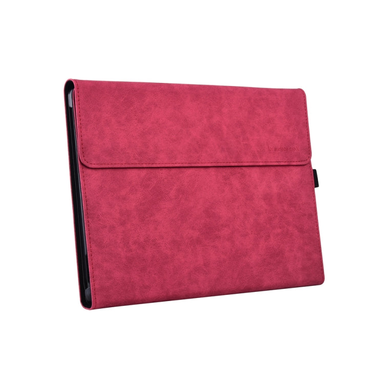 13 inch Leather Tablet Protective Case For Microsoft Surface Pro X, Color: Rose Red + Power Bag - 13.3 inch by PMC Jewellery | Online Shopping South Africa | PMC Jewellery | Buy Now Pay Later Mobicred