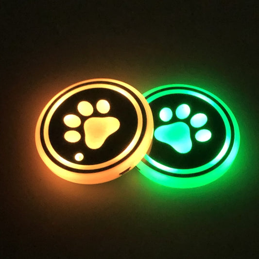 1 Pair 68mm LED Smart Light-Emitting Coaster Light Car Cup Slot Atmosphere Light(Cat Claws) - Car Drink Holders by PMC Jewellery | Online Shopping South Africa | PMC Jewellery | Buy Now Pay Later Mobicred