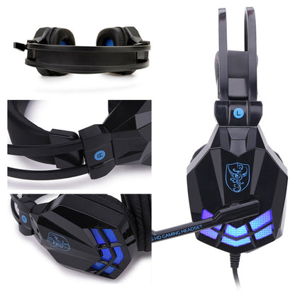 Soyto SY850MV Luminous Gaming Computer Headset For USB  (Black Blue) - Multimedia Headset by Soyto | Online Shopping South Africa | PMC Jewellery | Buy Now Pay Later Mobicred