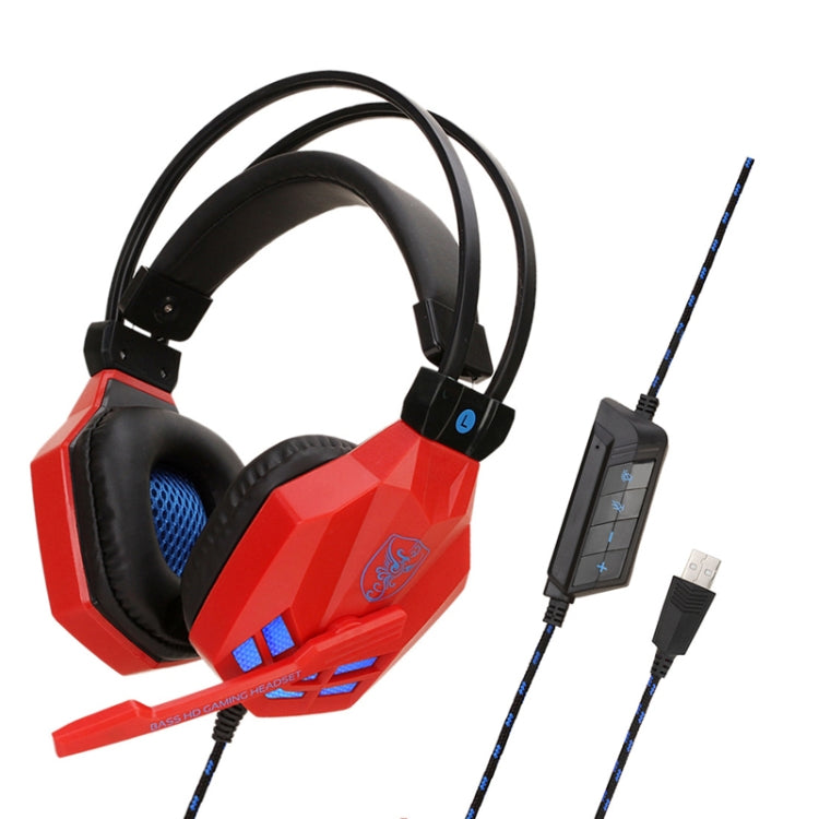 Soyto SY850MV Luminous Gaming Computer Headset For USB (Red Blue) - Multimedia Headset by Soyto | Online Shopping South Africa | PMC Jewellery | Buy Now Pay Later Mobicred