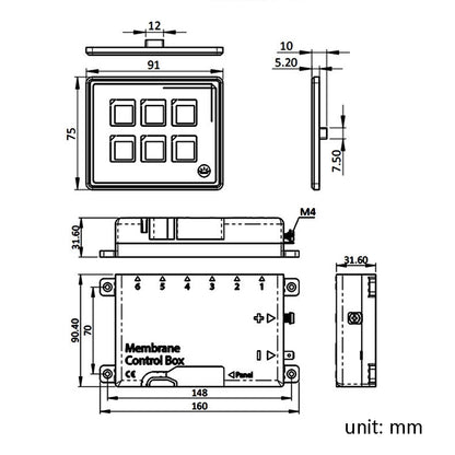 SP5106 RV Yacht Modified 5mm Film Touch 6-Bit Panel Switch - Car Switches by PMC Jewellery | Online Shopping South Africa | PMC Jewellery | Buy Now Pay Later Mobicred