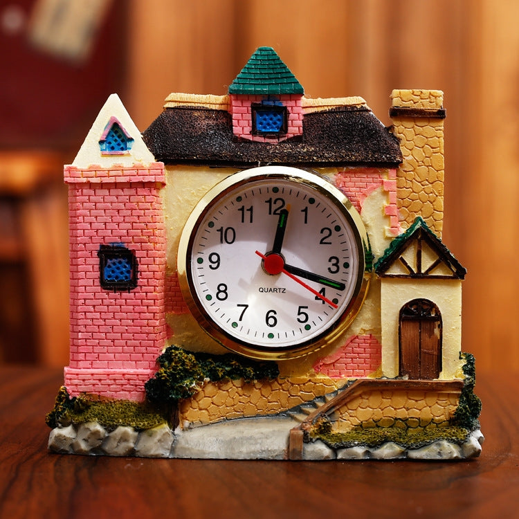 Castle Alarm Clock Home Desktop Decoration(Pink) - Novelty Clock by PMc TechLife | Online Shopping South Africa | PMc TechLife | Buy Now Pay Later Mobicred