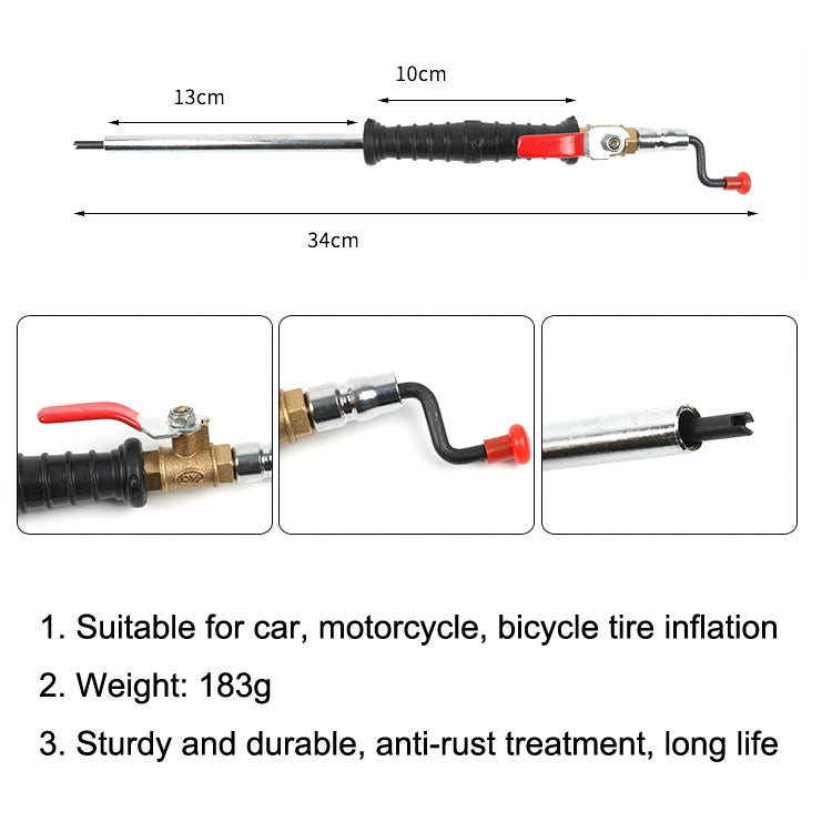 Car Tire Double-Ended Air Nozzle, Specification: Straight Handle - Other Tools by PMC Jewellery | Online Shopping South Africa | PMC Jewellery | Buy Now Pay Later Mobicred