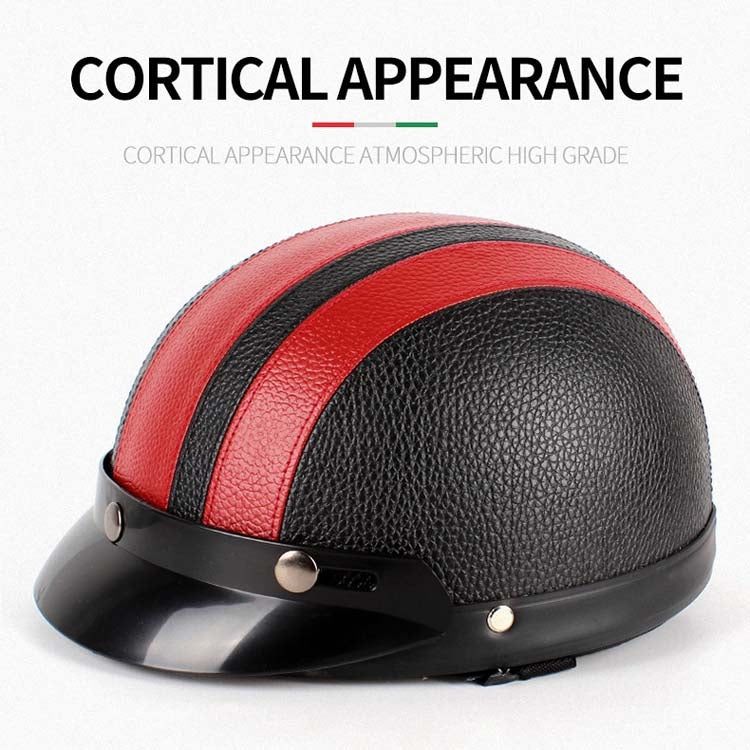 BSDDP A0318 PU Helmet With Goggles, Size: One Size(Black Red) - Helmets by BSDDP | Online Shopping South Africa | PMC Jewellery | Buy Now Pay Later Mobicred