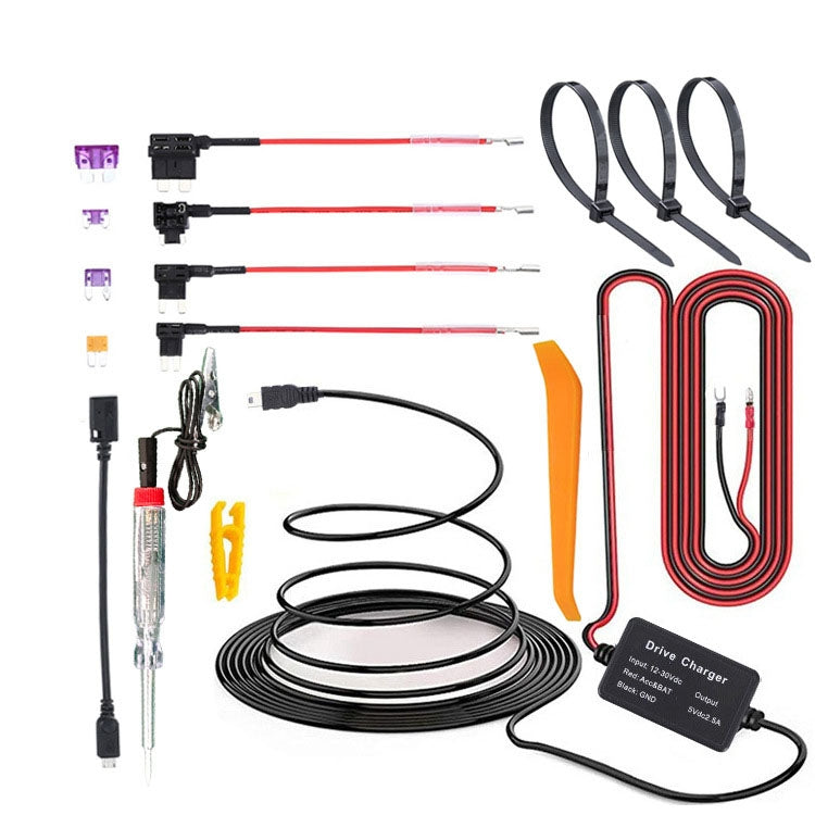 C301 12V to 5V Car ACC Takes Electricity Buck Cables, Model: Buckle + Electric Pen + Cable Tie - Cables & Connectors by PMC Jewellery | Online Shopping South Africa | PMC Jewellery | Buy Now Pay Later Mobicred