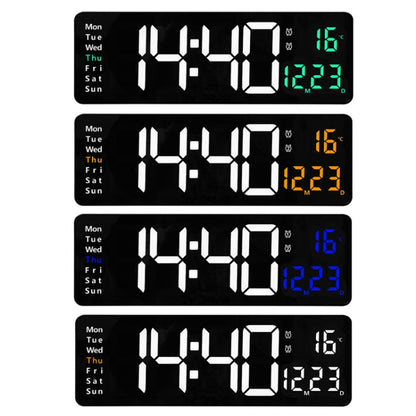 6626 Living Room Wall-Mounted Large Screen Display LED Digital Clock, Color: Blue Temperature - Wall Clock by PMC Jewellery | Online Shopping South Africa | PMC Jewellery