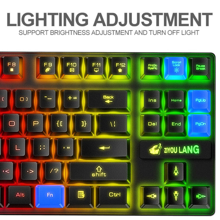 ZIYOU LANG T87 Gaming Luminous Wireless Keyboard and Mouse Set(Black) - Wireless Keyboard by ZIYOU LANG | Online Shopping South Africa | PMC Jewellery | Buy Now Pay Later Mobicred