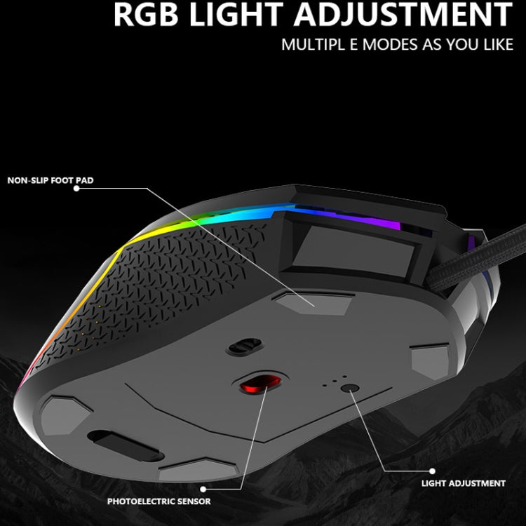 LEAVEN S50 6Keys Macro Definition Programmable RGB Lighted Gaming Wired Mouse, Cable Length: 1.5m(Blue) - free shipping - PMC Jewellery - Order now!
