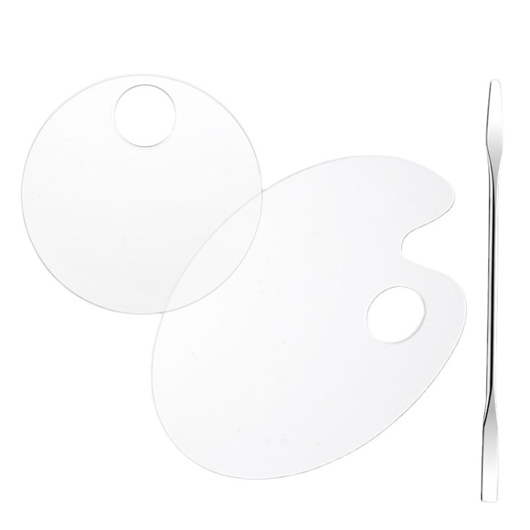Acrylic Makeups Manicure Transparent Palette With Color Stick, Specification: Round Plate+Stick - free shipping - PMC Jewellery - Order now!