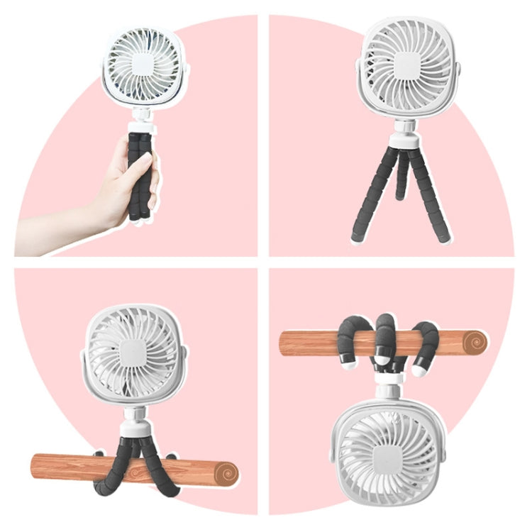 Octopus Stroller Deformation Fan Desktop Portable Handheld USB Small Fan, Colour: 2200mAh White - Electric Fans by PMC TechLife | Online Shopping South Africa | PMC TechLife | Buy Now Pay Later Mobicred